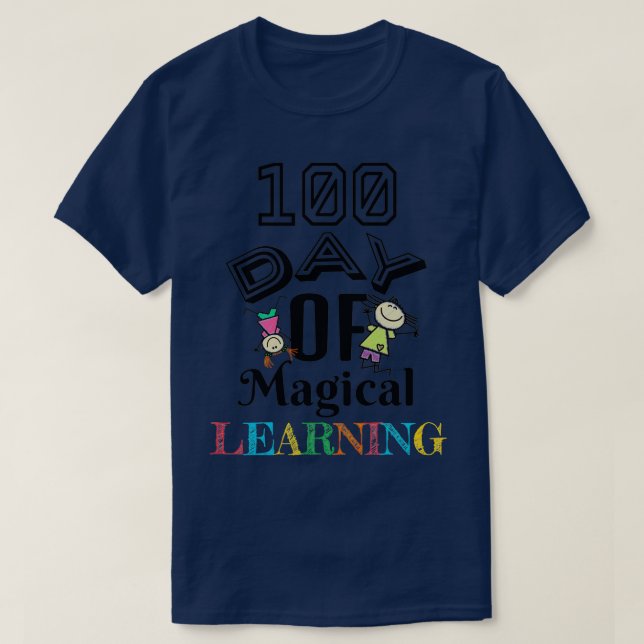 Camiseta 100 dias de aprendizagem mágica (Frente do Design)