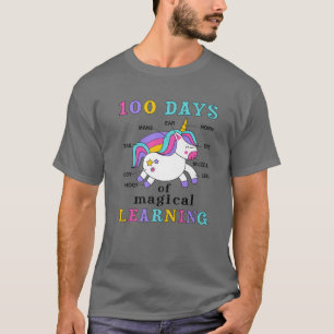 Camiseta 100 Dias De Aprendizagem Mágica 100.º Dia Da Esc