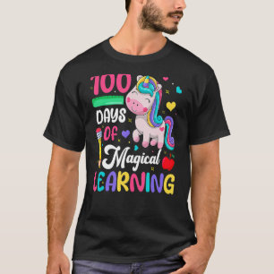 Camiseta 100 Dias De Aprendizagem Mágica 100.º Dia Da Escol