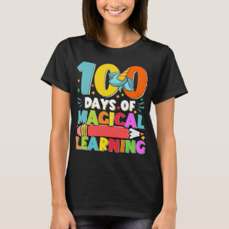 Camiseta 100 dias de aprendizagem mágica 100 dias 100 dias 
