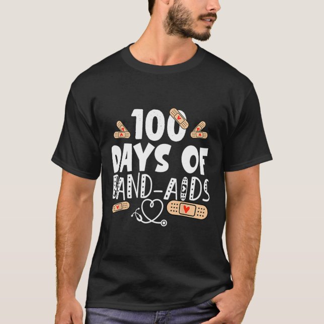 Camiseta 100 dias de assistência banda - enfermeiro escolar (Frente)
