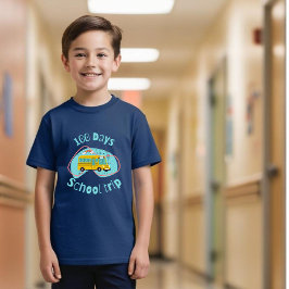 Camiseta 100 dias de aventura escolar: nível 100 para rapaz