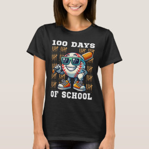 Camiseta 100 Dias De Basebol Escolar 100º Dia Da Escola