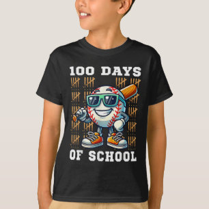 Camiseta 100 Dias De Basebol Escolar 100º Dia Da Escola