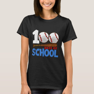 Camiseta 100 Dias De Basebol Escolar 100.º Dia Da Escola Te