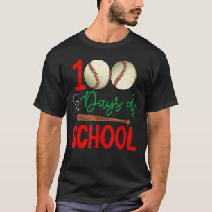 Camiseta 100 Dias De Basebol Escolar 100.º Dia Da Escola Te