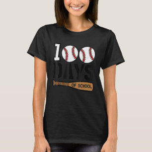 Camiseta 100 Dias De Basebol Escolar 100.º Dia Da Escola Te
