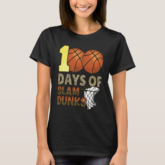 Camiseta 100 Dias De Basquete De Slam Dunk 100º Dia De Esco (Frente)