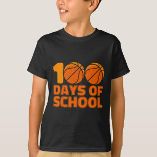 Camiseta 100 Dias De Basquete Escolar 100º Dia Da Escola