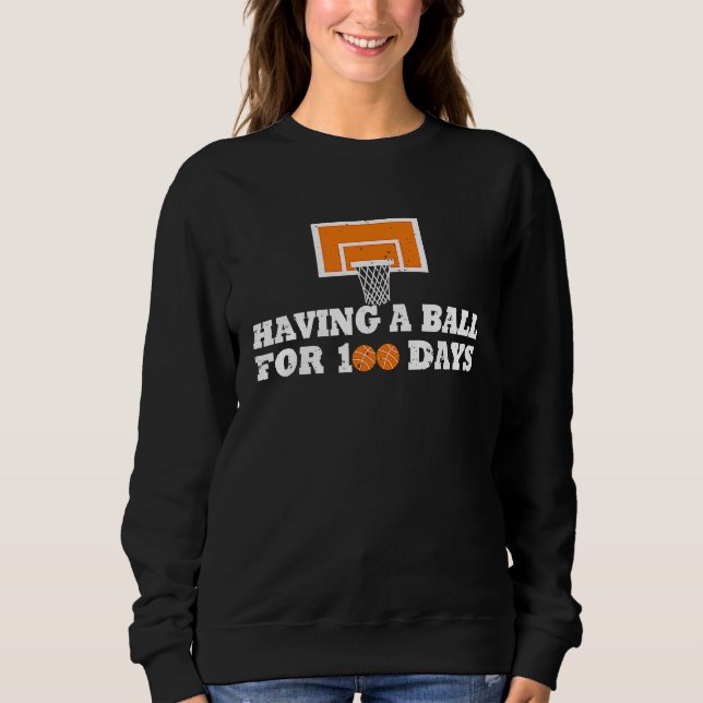 Camiseta 100 Dias De Basquete Escolar Bolas Do 100º Dia Par (Frente)