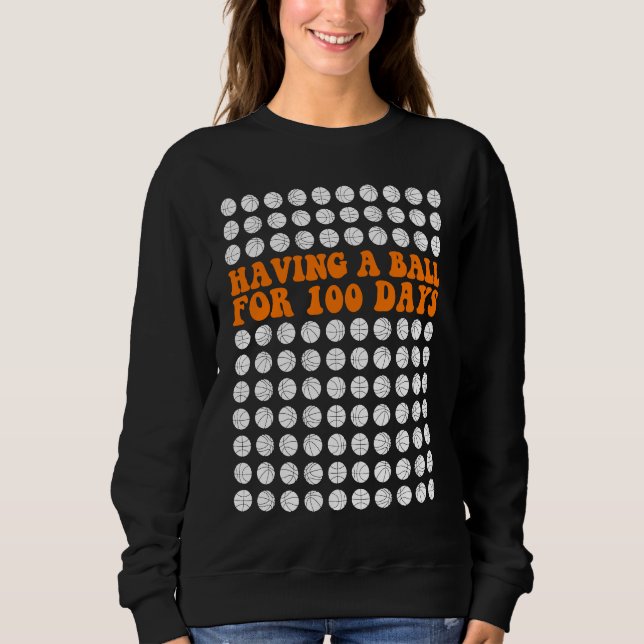 Camiseta 100 Dias De Bolas De 100 Dias De Basquete Escolar  (Frente)