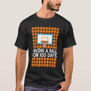 Camiseta 100 Dias De Bolas De 100 Dias De Basquete Escolar