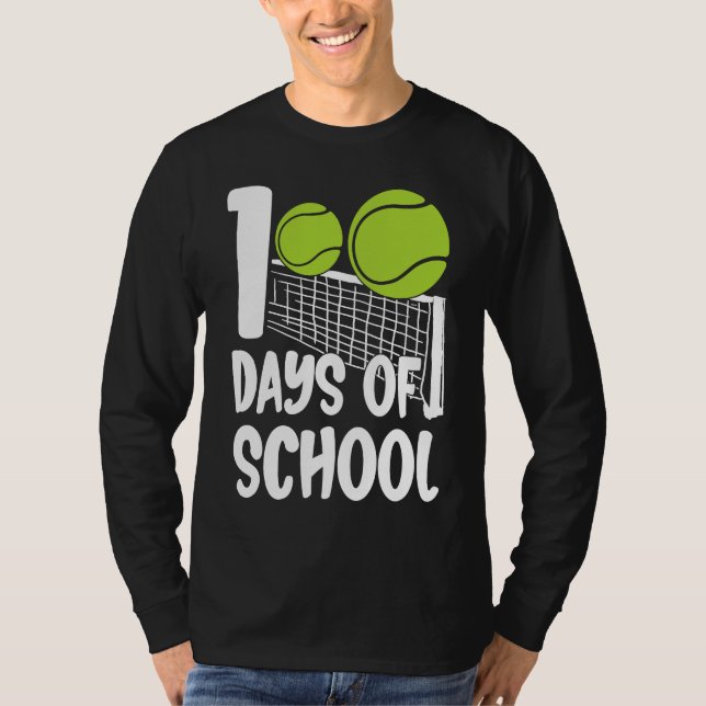 Camiseta 100 Dias De Bolas De Tênis 100 Dias Para Rapazes (Frente)
