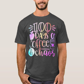 Camiseta 100 Dias De Café 100º Dia De Professora Da Escola