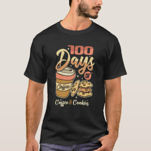 Camiseta 100 Dias De Café & Biscoitos 100º Dia De Escola T