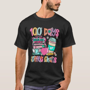 Camiseta 100 Dias de Café Caótico 100º Dia de Escola Engraç