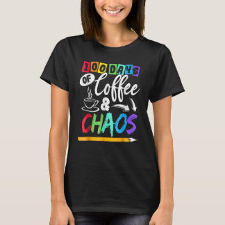 Camiseta 100 Dias De Café E Caos 100º Dia Da Escola T