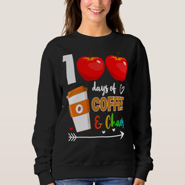 Camiseta 100 Dias De Café E Caos 100 Dias De Chá Escolar (Frente)
