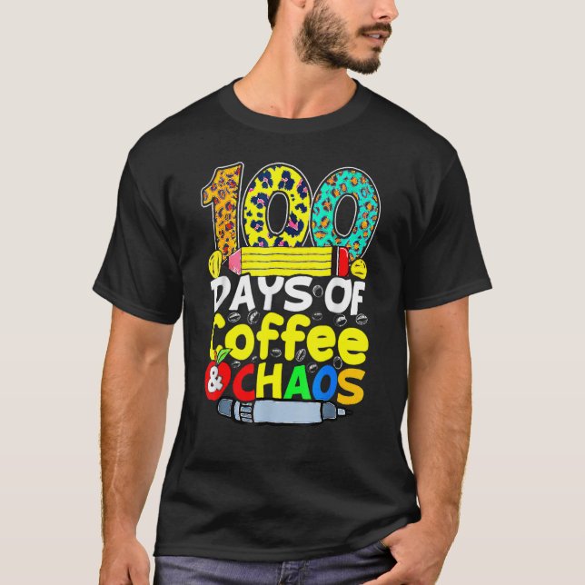 Camiseta 100 Dias De Café E Caos Feliz 100 Dias De Programa (Frente)