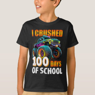 Camiseta 100 Dias De Caminhão De Monstro Escolar 100.º Dia
