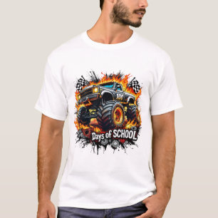 Camiseta 100 dias de caminhonete de monstro escolar 100º di