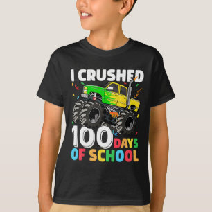 Camiseta 100 dias de caminhonete de monstro escolar 100º di