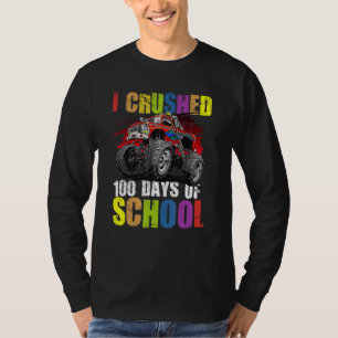 Camiseta 100 dias de caminhonete de monstro escolar Feliz 1