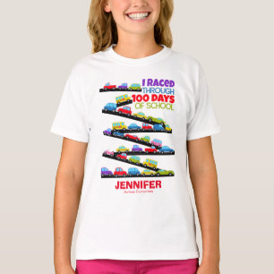 Camiseta 100 dias de carros engraçados na escola