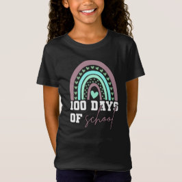 Camiseta 100 dias de celebração escolar Cute Rainbow
