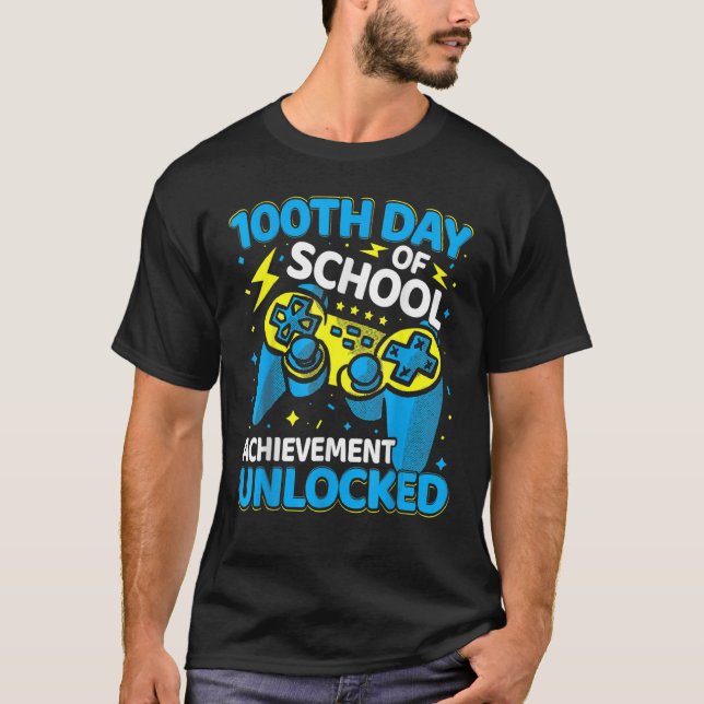 Camiseta 100 Dias De Controladora De Vídeo Da Escola Menina (Frente)