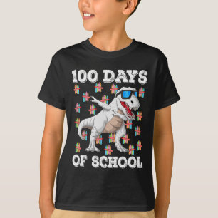 Camiseta 100 Dias De Crianças Batidas De T-rex Na Escola 10