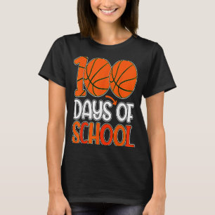 Camiseta 100 Dias de Crianças de Basquete Escolar 100 Dias