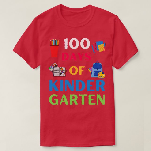 Camiseta 100 dias de Crianças de Celebração do Jardim Infan (Frente do Design)