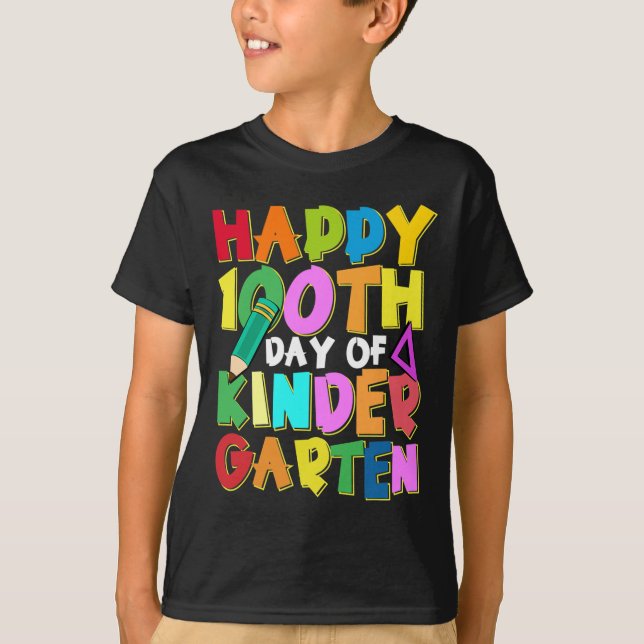 Camiseta 100 Dias De Crianças Do Jardim De Infância 100º Di (Frente)