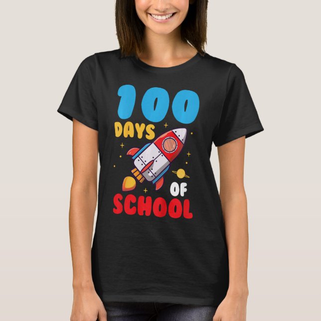 Camiseta 100 Dias De Crianças Escolares 100º Dia Da Escola (Frente)