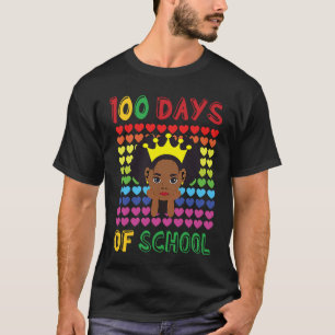 Camiseta 100 Dias De Crianças Escolares Menina América Negr