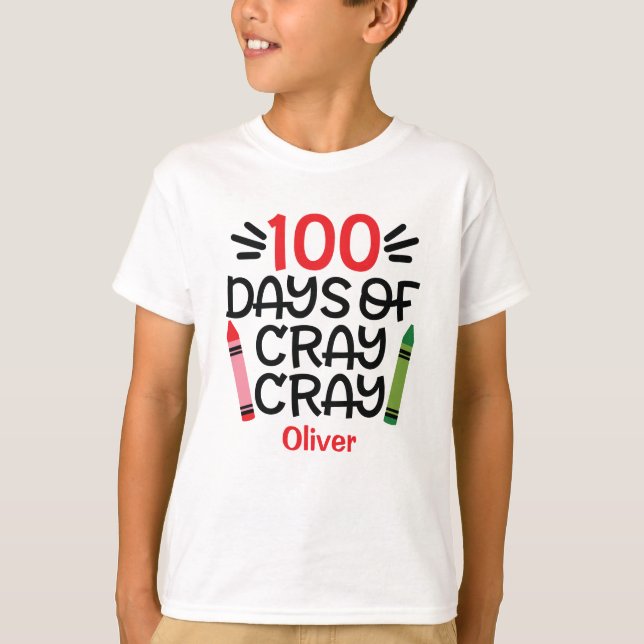 Camiseta 100 dias de Crião Personalizado da Escola (Frente)