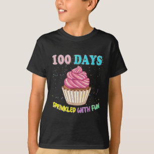 Camiseta 100 Dias De Cupcake Rosa Rosa Misturado 100 Dias D