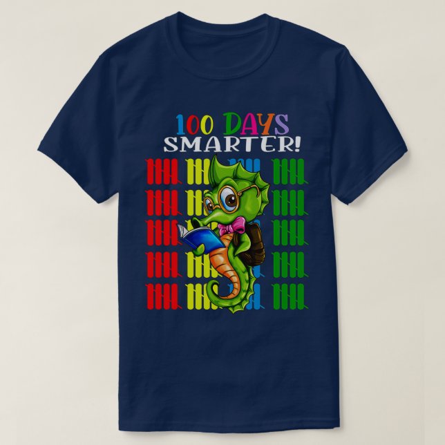 Camiseta 100 dias de Design de cavalos de aulas mais inteli (Frente do Design)