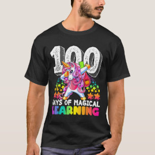Camiseta 100 dias de dom de unicórnio mágico aprendendo a a