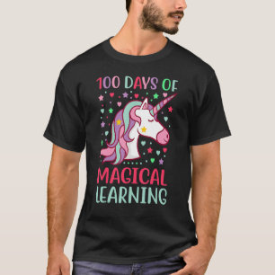 Camiseta 100 dias de educação mágica Mulheres do Unicórnio