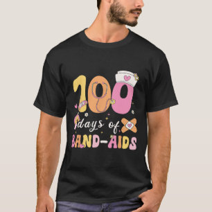 Camiseta 100 Dias De Enfermeira Da Escola Bynd-aids 100 Dia