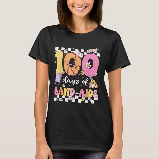 Camiseta 100 Dias De Enfermeira Da Escola De Banda Aids 100 (Frente)