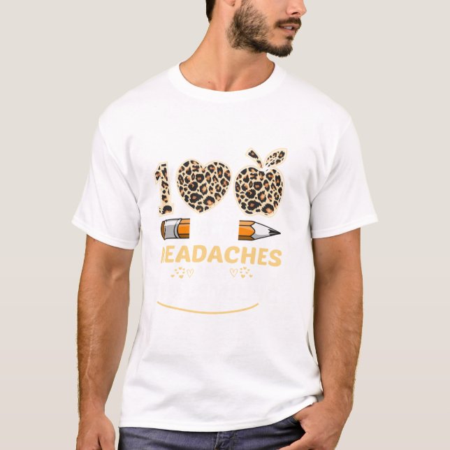 Camiseta 100 Dias De Ensino 100 Dores De Cabeça Ainda Sorri (Frente)