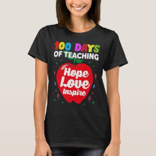 Camiseta 100 dias de Ensino da Esperança O Amor Inspira 100