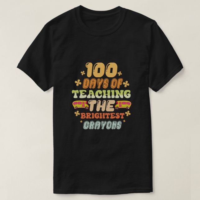 Camiseta 100 dias de ensino de lápis de cera (Frente do Design)