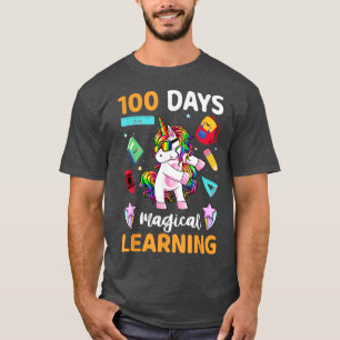 Camiseta 100 Dias De Ensino Magical Aprendizado Engraçado U