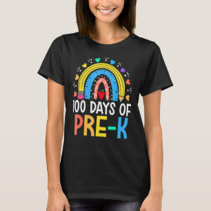 Camiseta 100 Dias De Ensino Pré K Feliz 100º Dia De Ensino