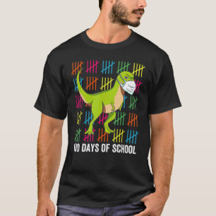 Camiseta 100 Dias De Escola 100º Dia Dino Rex Aluno Profess