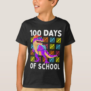 Camiseta 100 Dias De Escola 100.º Dia Dino